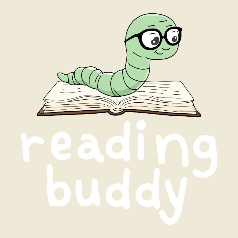 Reading friend Cute bookworm with book