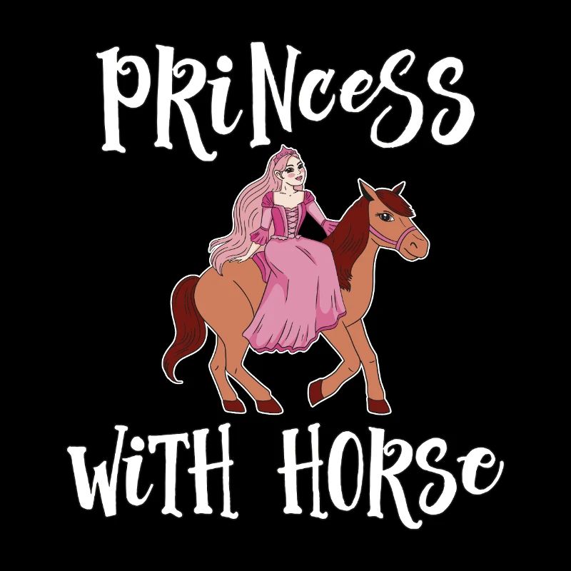 Prinzessin Mit Pferd Pferdemädchen Mädchen Süß