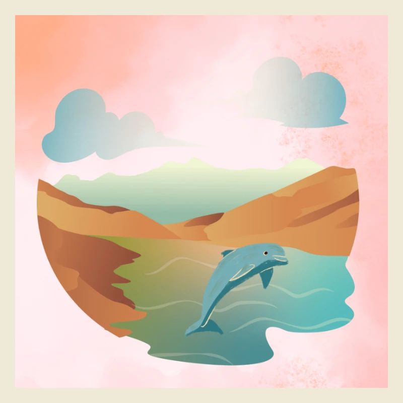 Delfin in Seelandschaft