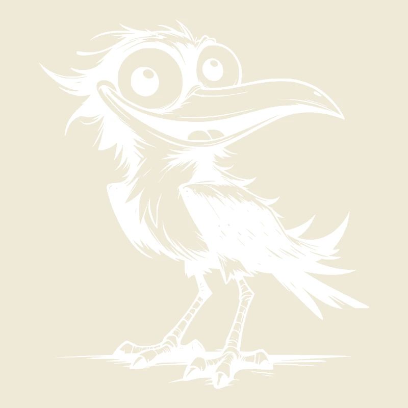 Oiseau drôle de flutterman avec un sourire aux lèvres