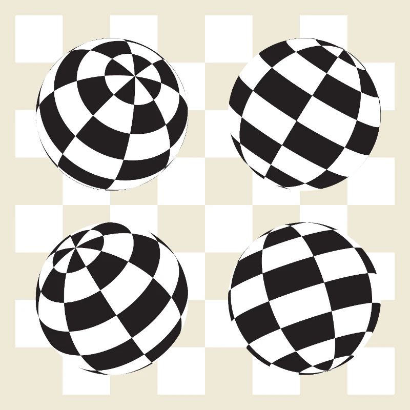 Spherical Checkered Illusion