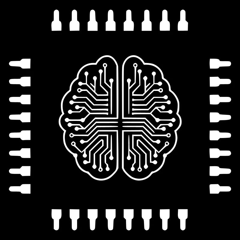 AI Brain Chip Processor Tech Vector