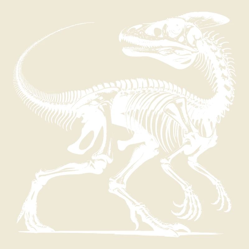 Dinosaur Raptor with Backbone Bones