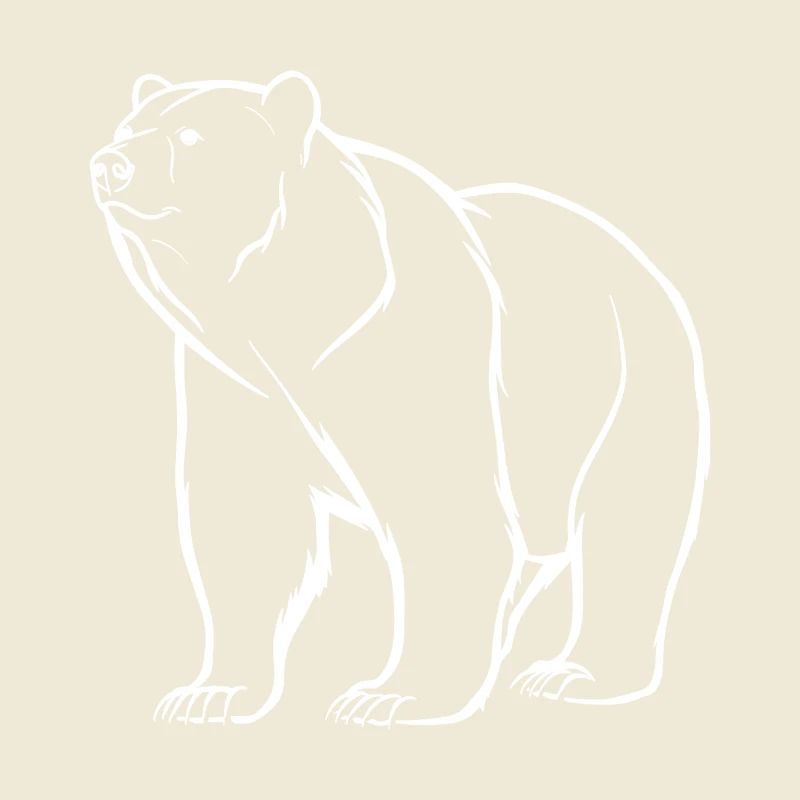 Minimalist bear silhouette and symbolic logo