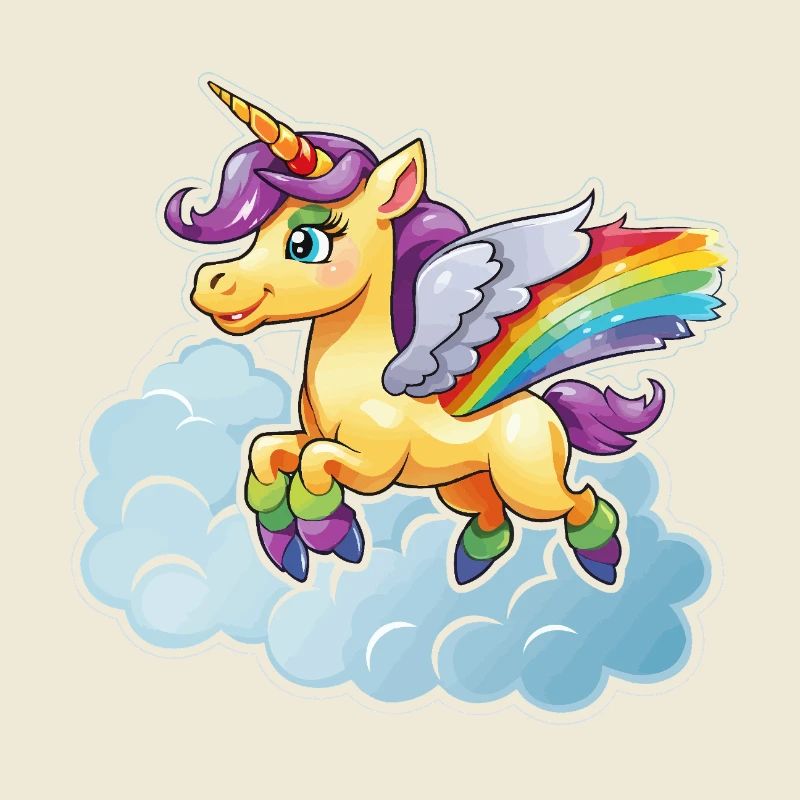 Rainbow Unicorn on Cloud