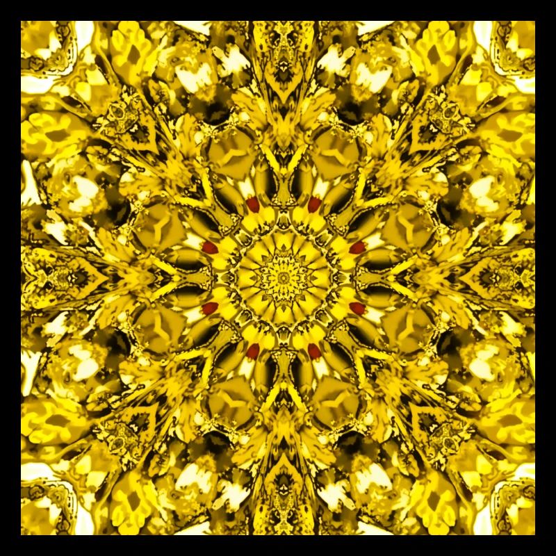Yellow mandala radial pattern