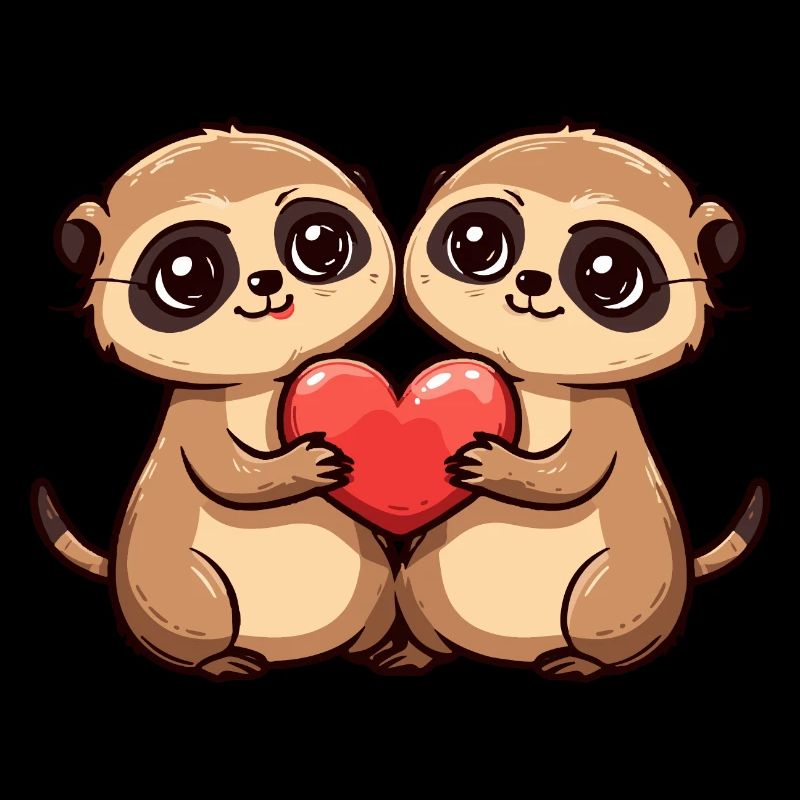 Erdmännchen Paar Verliebt Tier Valentinstag
