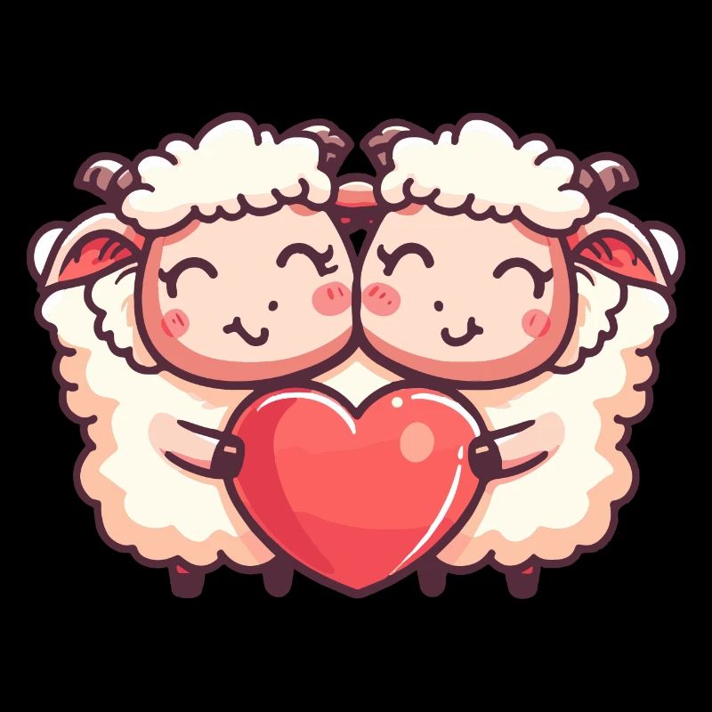 Schaf Paar Verliebt Tier Valentinstag