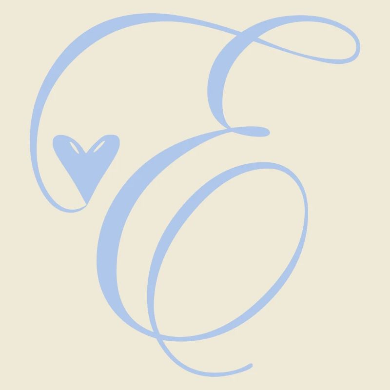 Monogram E Heart Vine