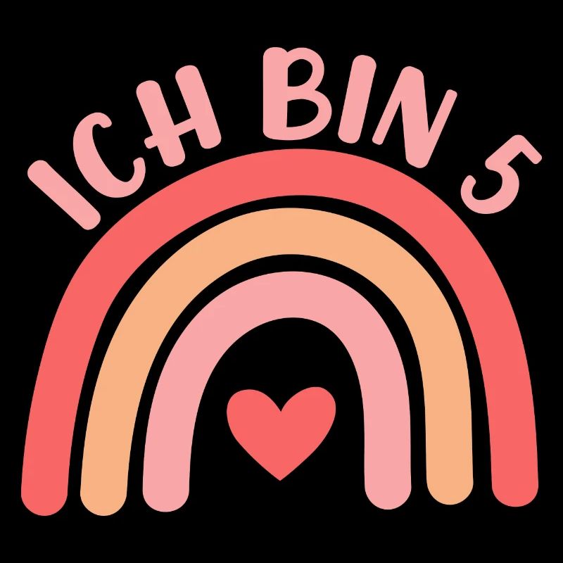 Ich bin 5 niedliche Regenbogen Design Junge Mädche