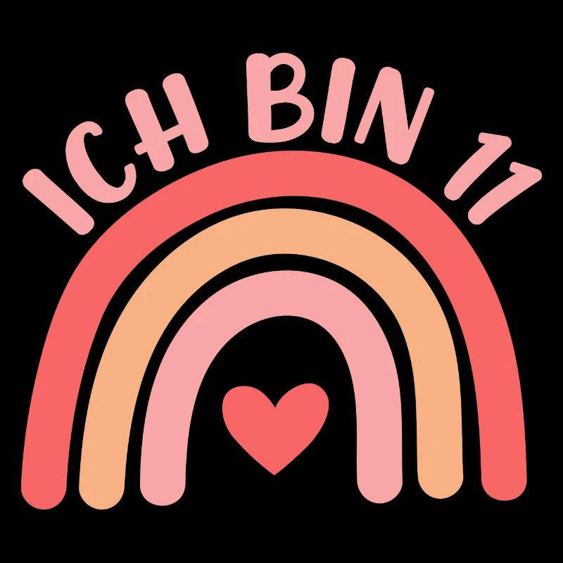 Ich bin 11 niedliche Regenbogen Design Junge Mädch