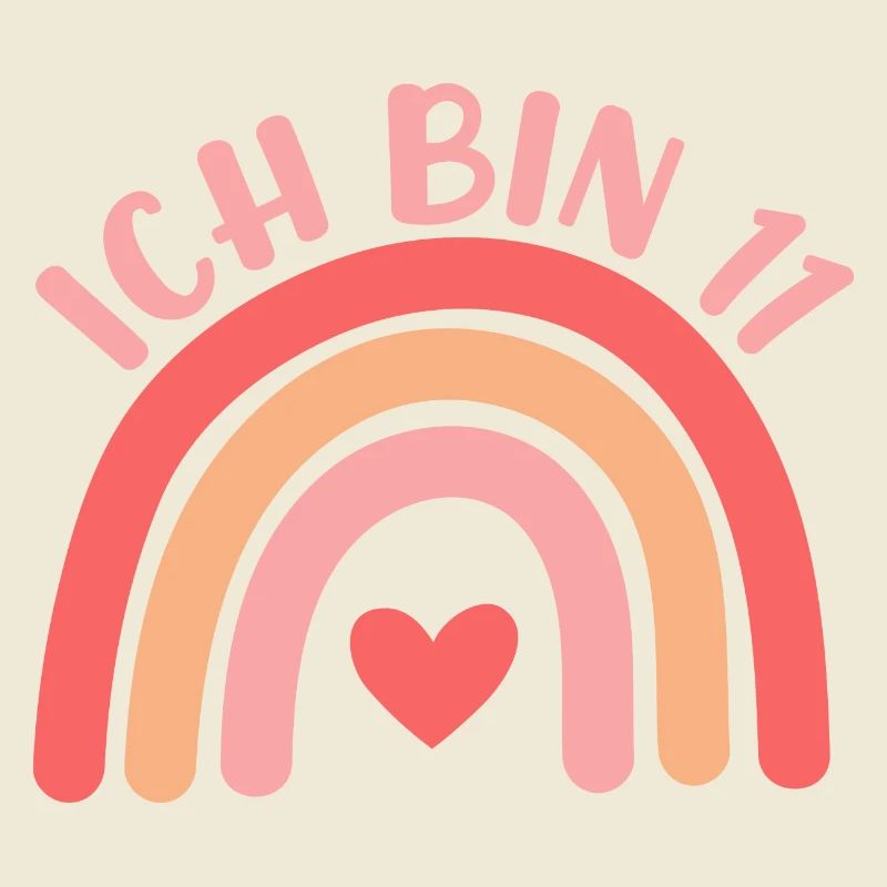 Ich bin 11 niedliche Regenbogen Design Junge Mädch