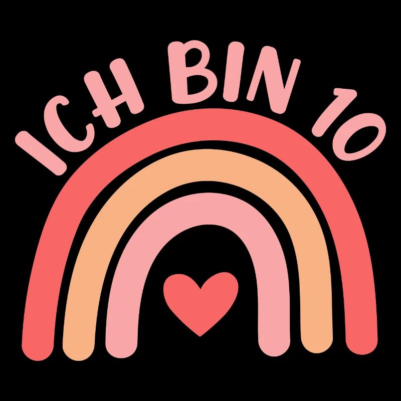 Ich bin 10 niedliche Regenbogen Design Junge Mädch