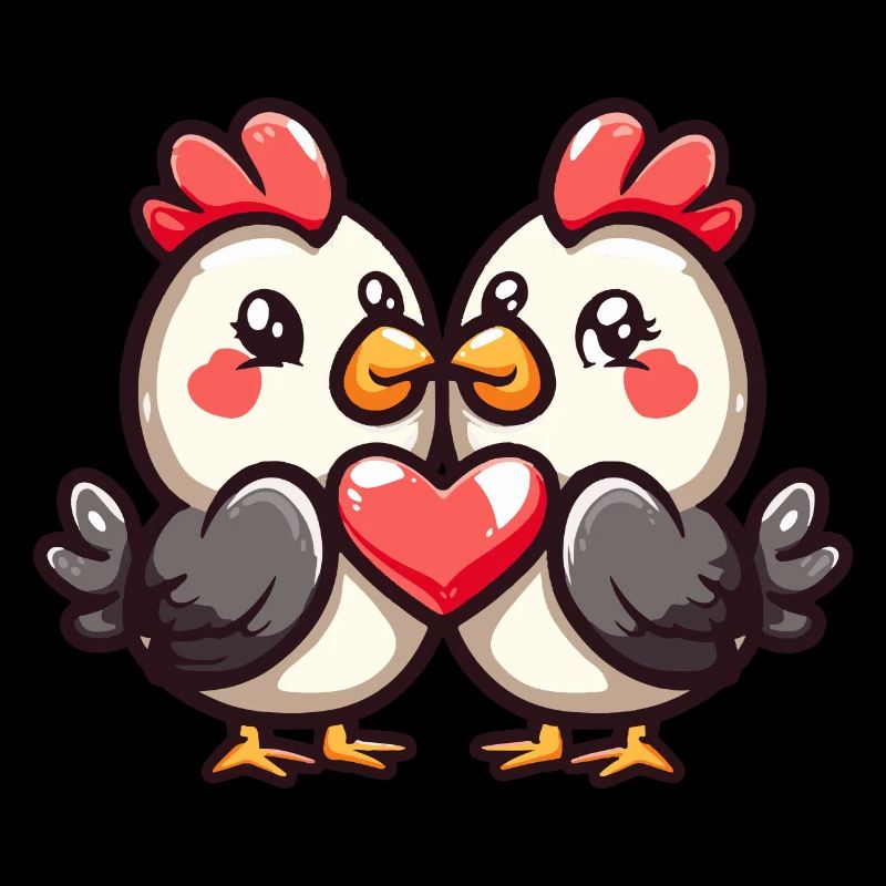 Huhn Paar Verliebt Tier Valentinstag