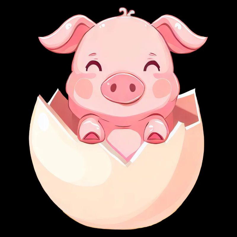 cute piglet hatches from the egg - cute