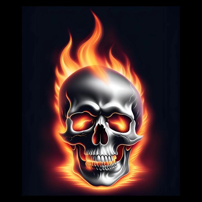 A skull on fire