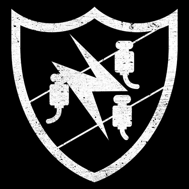 Emblème de symbole de guilde d'électricien en look grunge utilisé
