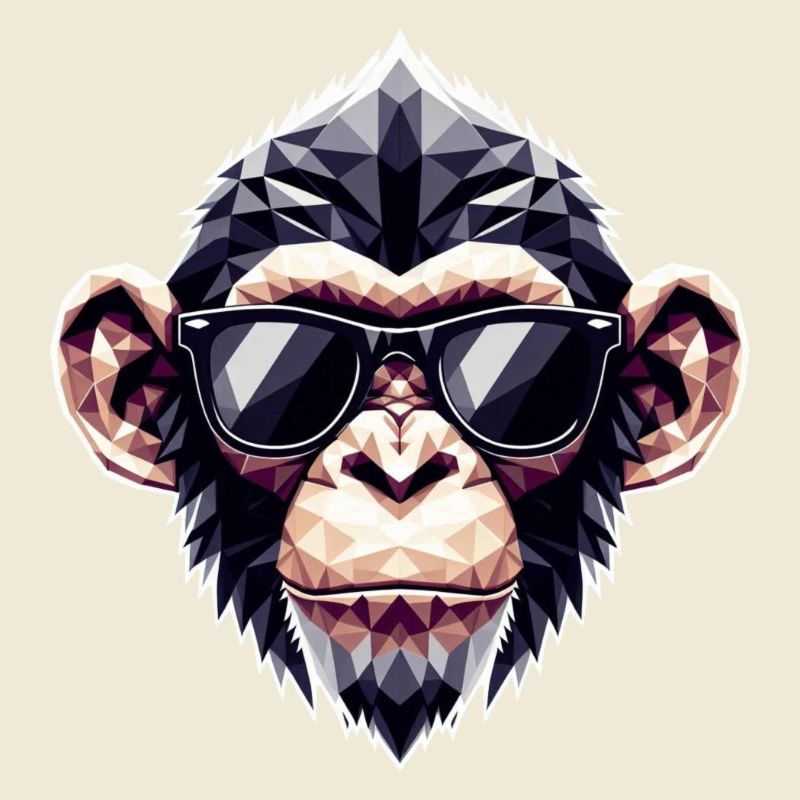 Affe Brille Polygon