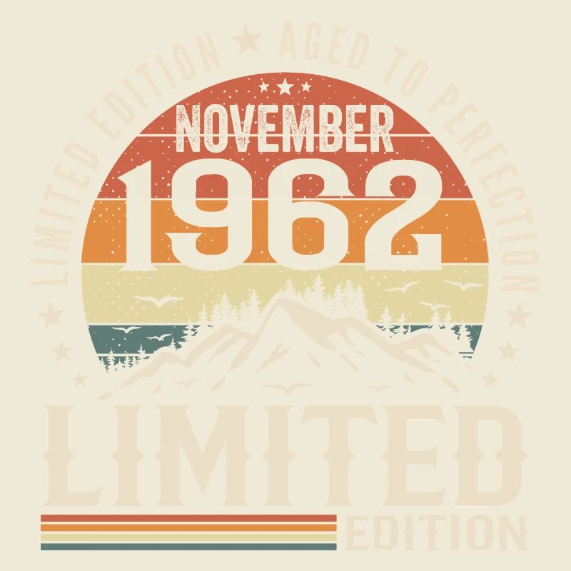 November 1962 Einzigartiger Retro-Geburtstag