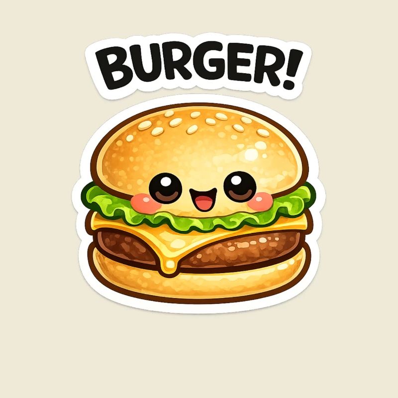 Kawaii Burger Maskottchen Jubel