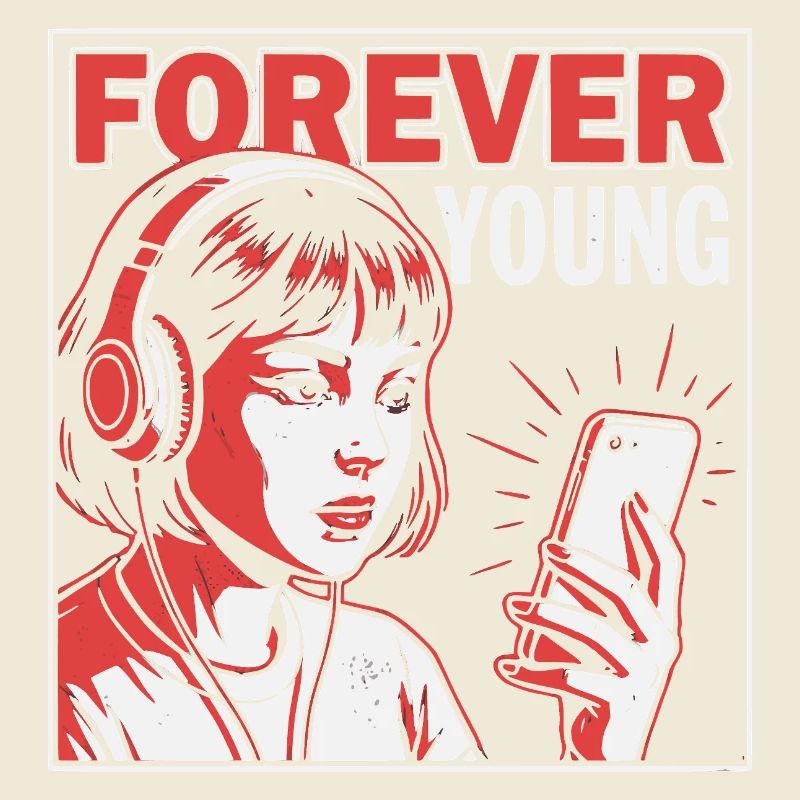 Forever Young, Funny Millennials Fun Shirt, Bag