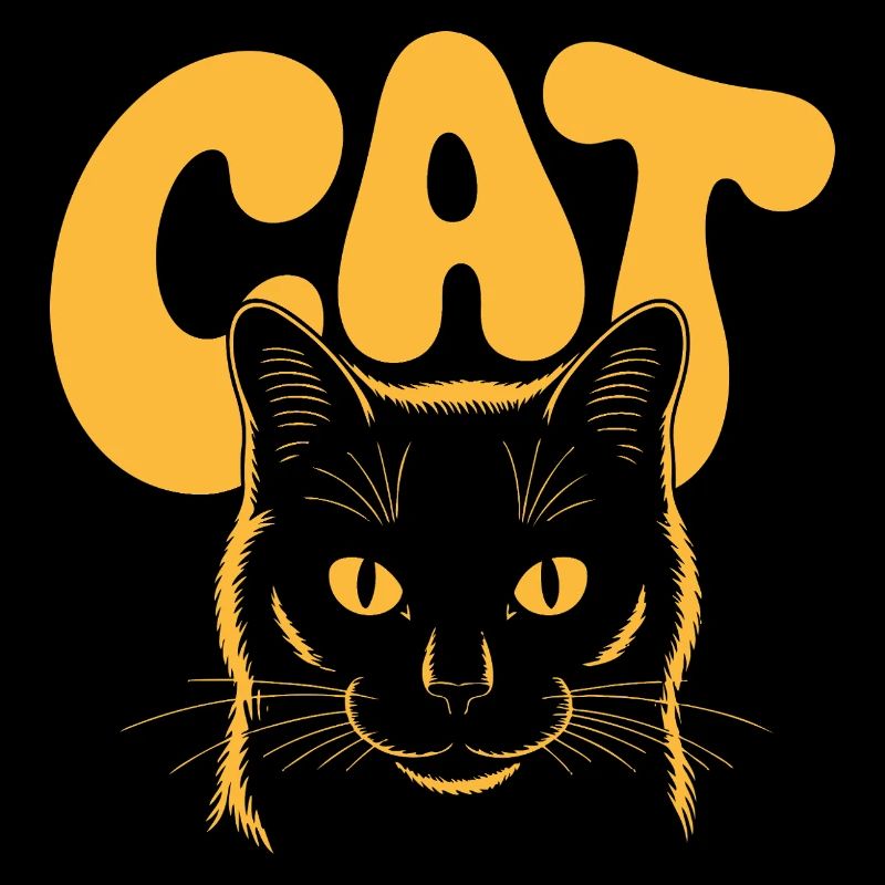 Yellow cat logo for dark backgrounds