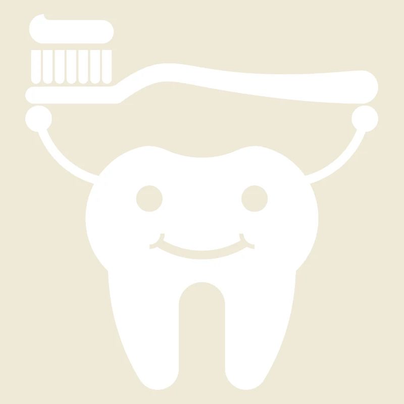 Dent avec brosse à dents et dentifrice