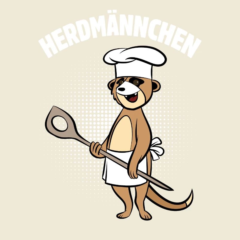 Herdmännchen - Erdmännchen mit Kochlöffel