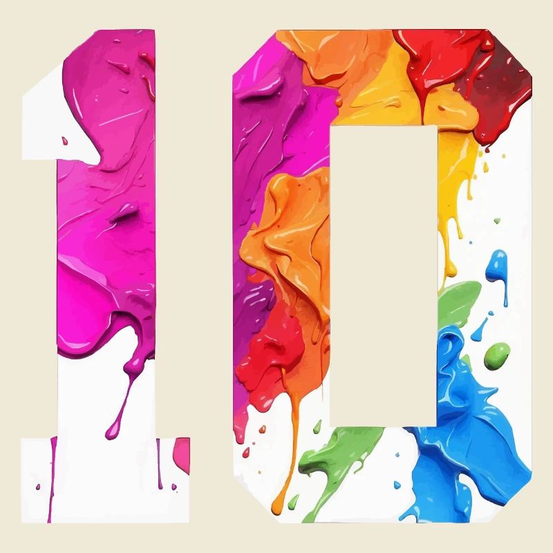 NUMÉRO COLORÉ 10 COLORÉ 10E ANNIVERSAIRE