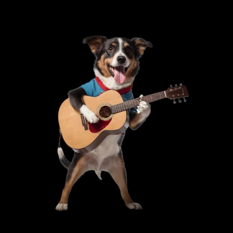 chien guitare