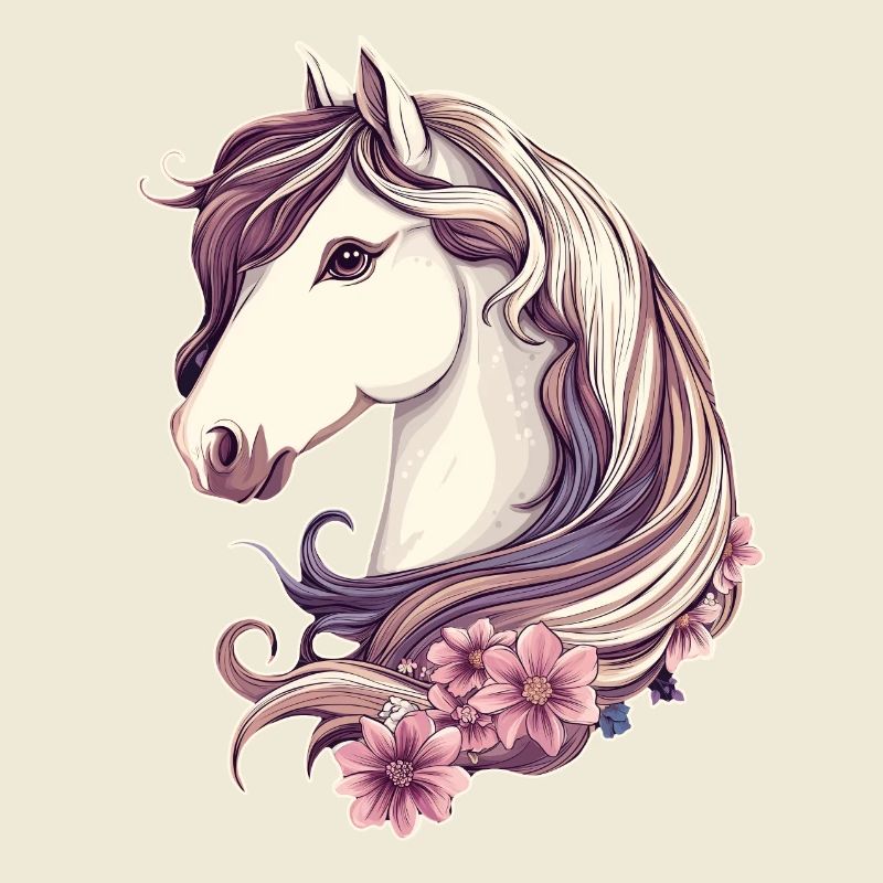 Cheval avec des fleurs