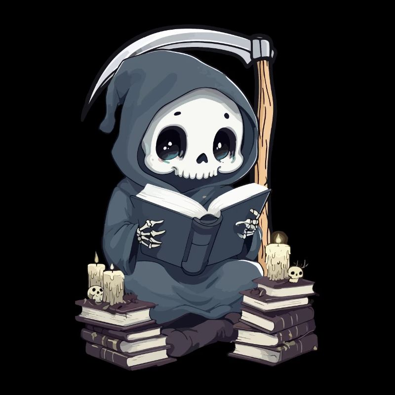 Grim Reaper Bookworm with Scythe