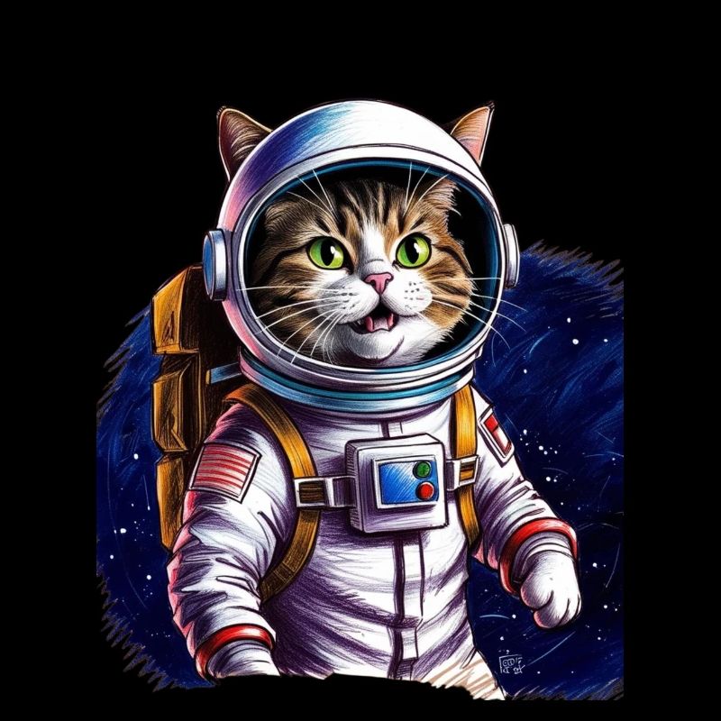 Chat astronaute Cadeau Espace