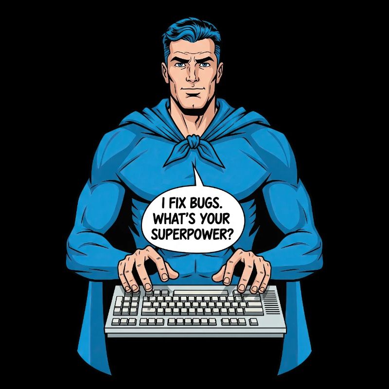 Superheld: Ich fixiere Bugs!