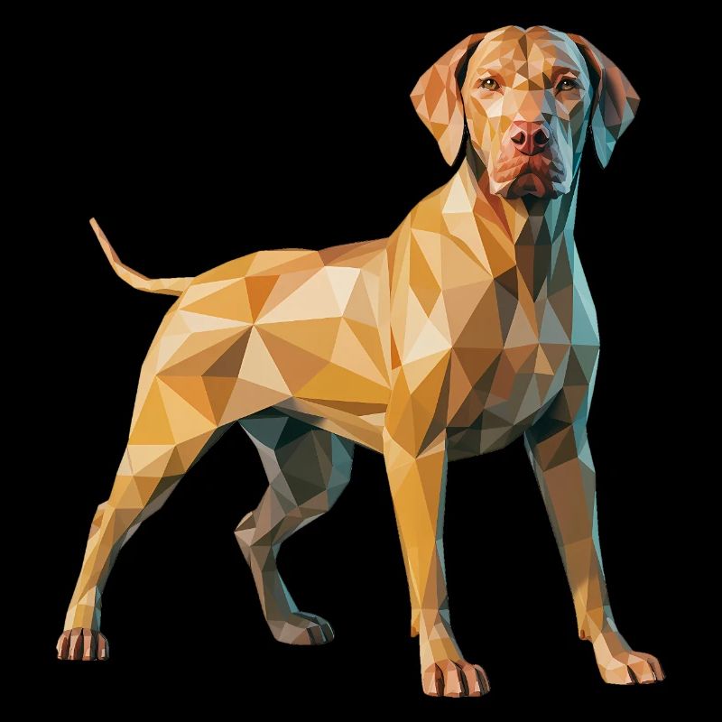 Brauner Hund - Cooles Low-Poly-Logo