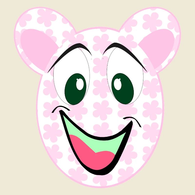 Bear Floral Pattern Smile