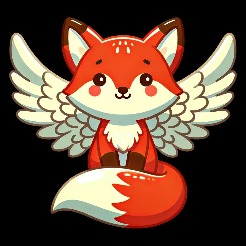 Red Fox Angel - Graceful with wings