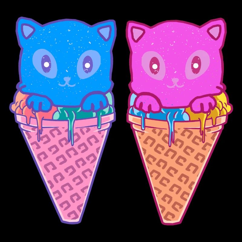 Katzen Eiswaffel Eiskreme Eiscrem Kinder