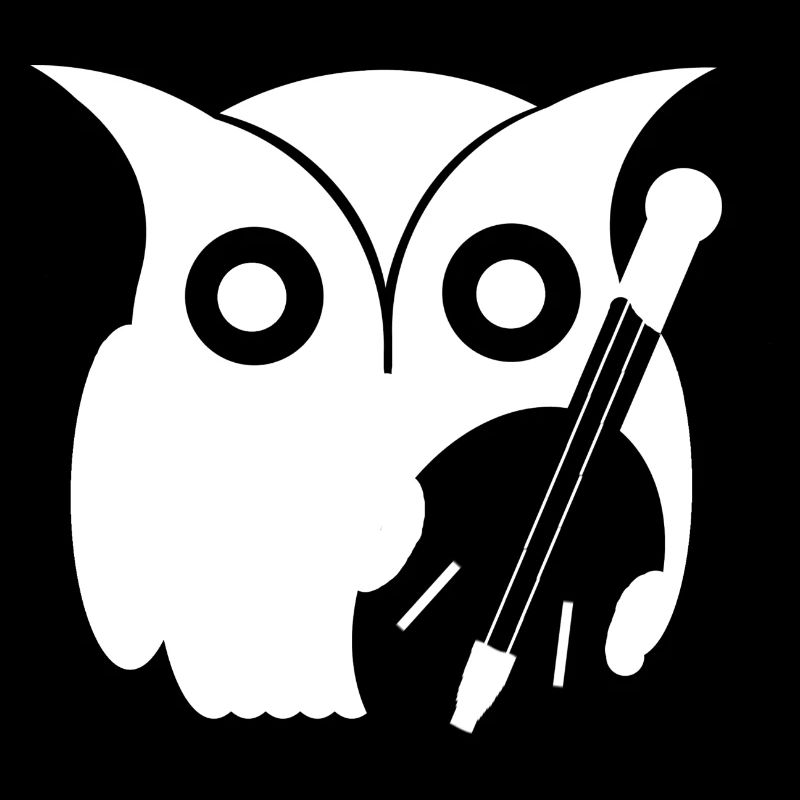 Eule mit Instrument