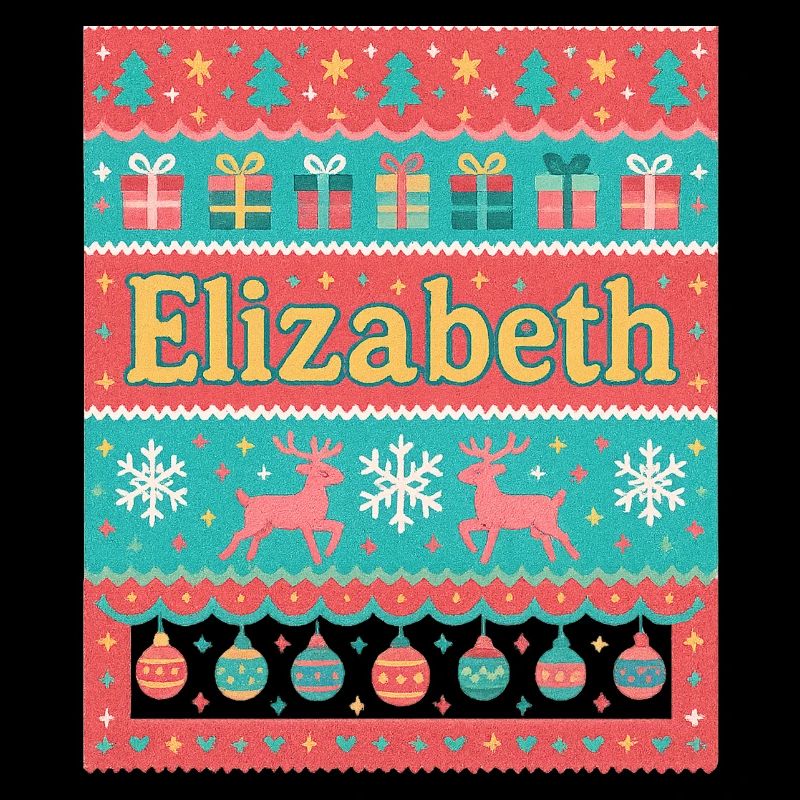 Festive Name Elizabeth Ugly Chrismas Style, Xmas 