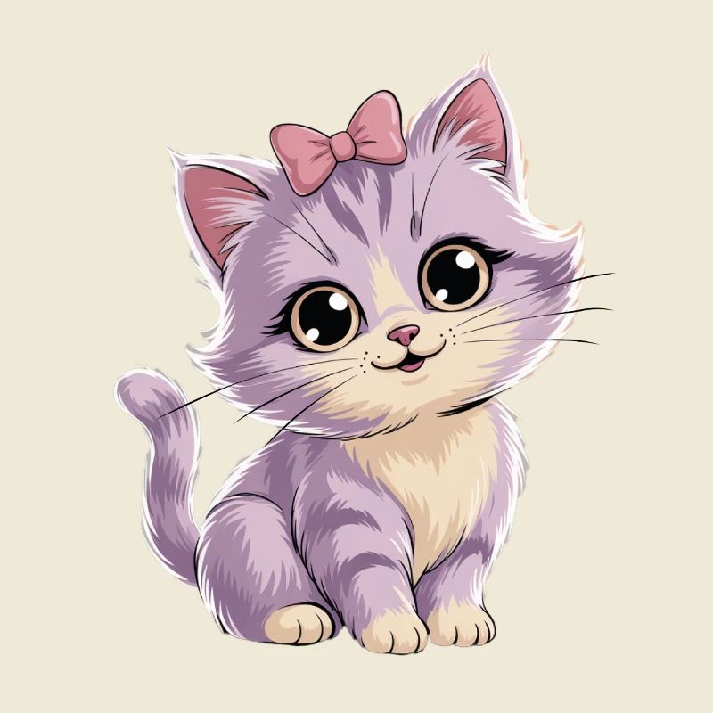 Kitten with bow - customizable