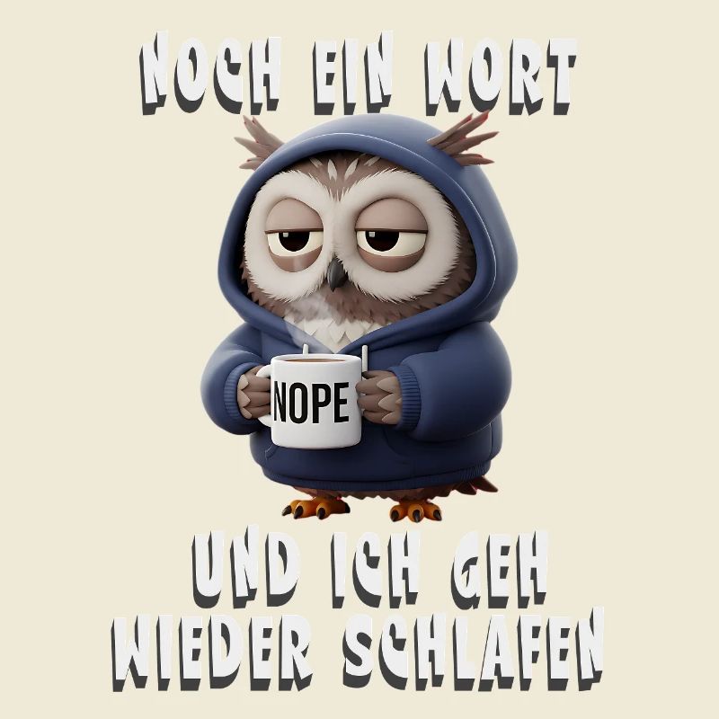 Müde Eule Humor Spruch Für Morgenmuffel Kaffee