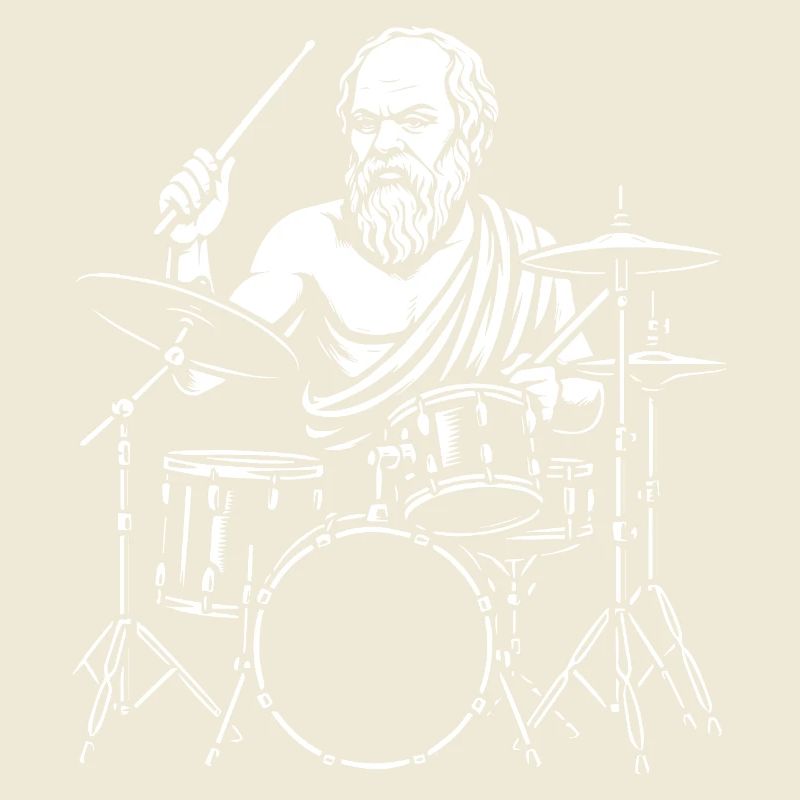 Ancient Sokrates Drummer-Lineart