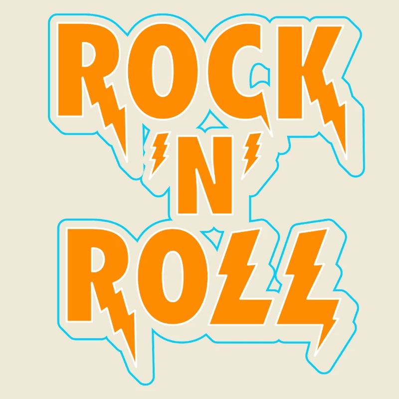 Rock 'N' Roll Typographic 3D Logo