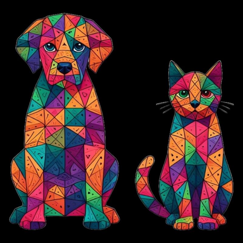 Abstrait Chien et Chat - Animaux de compagnie