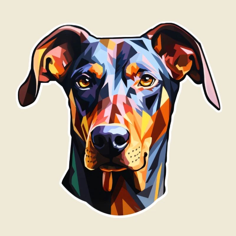 Dobermannkopf psychedelisch