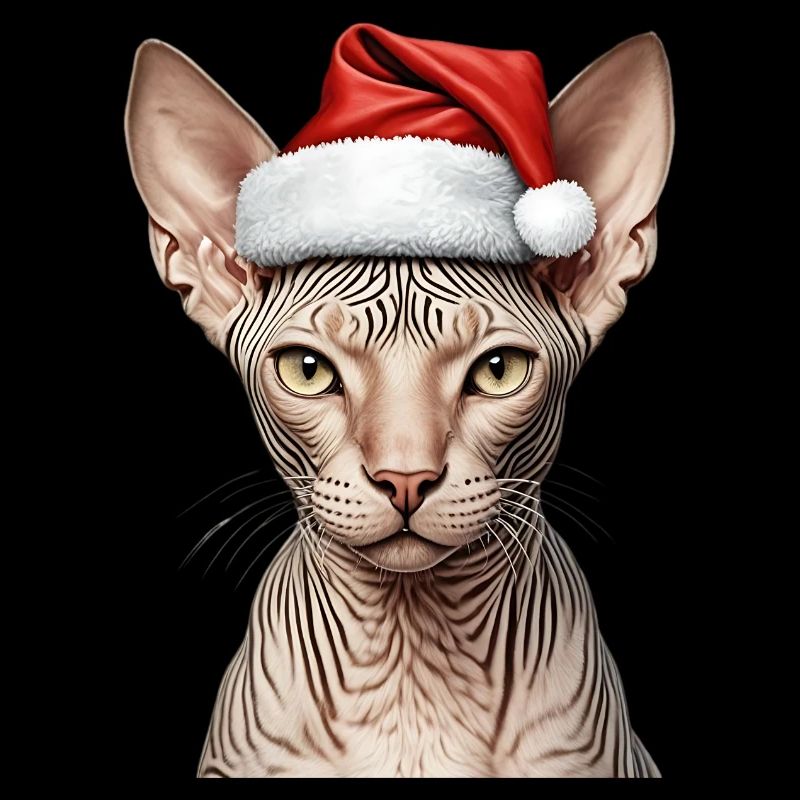 Chat sphynx de Noël