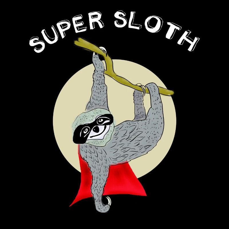 super sloth Faultier chillen lazy sleep nerd lo
