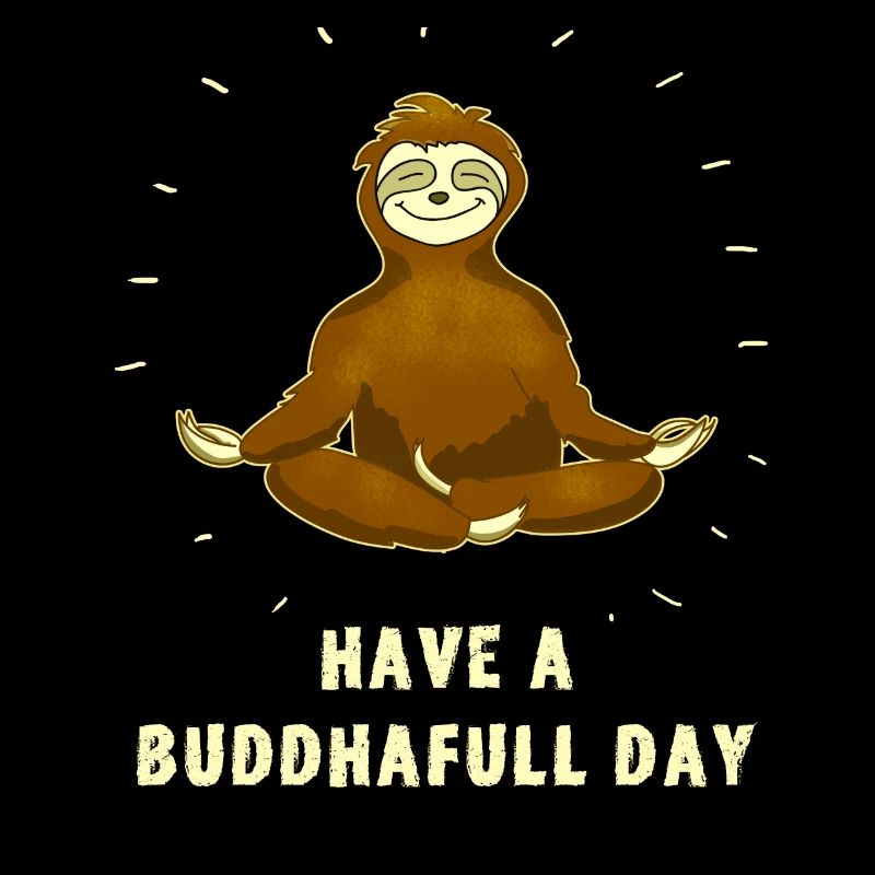 sloth buddha om meditation namaste chill slow