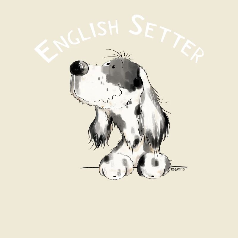 Happy Englischer Setter I Hunde Comic Geschenk
